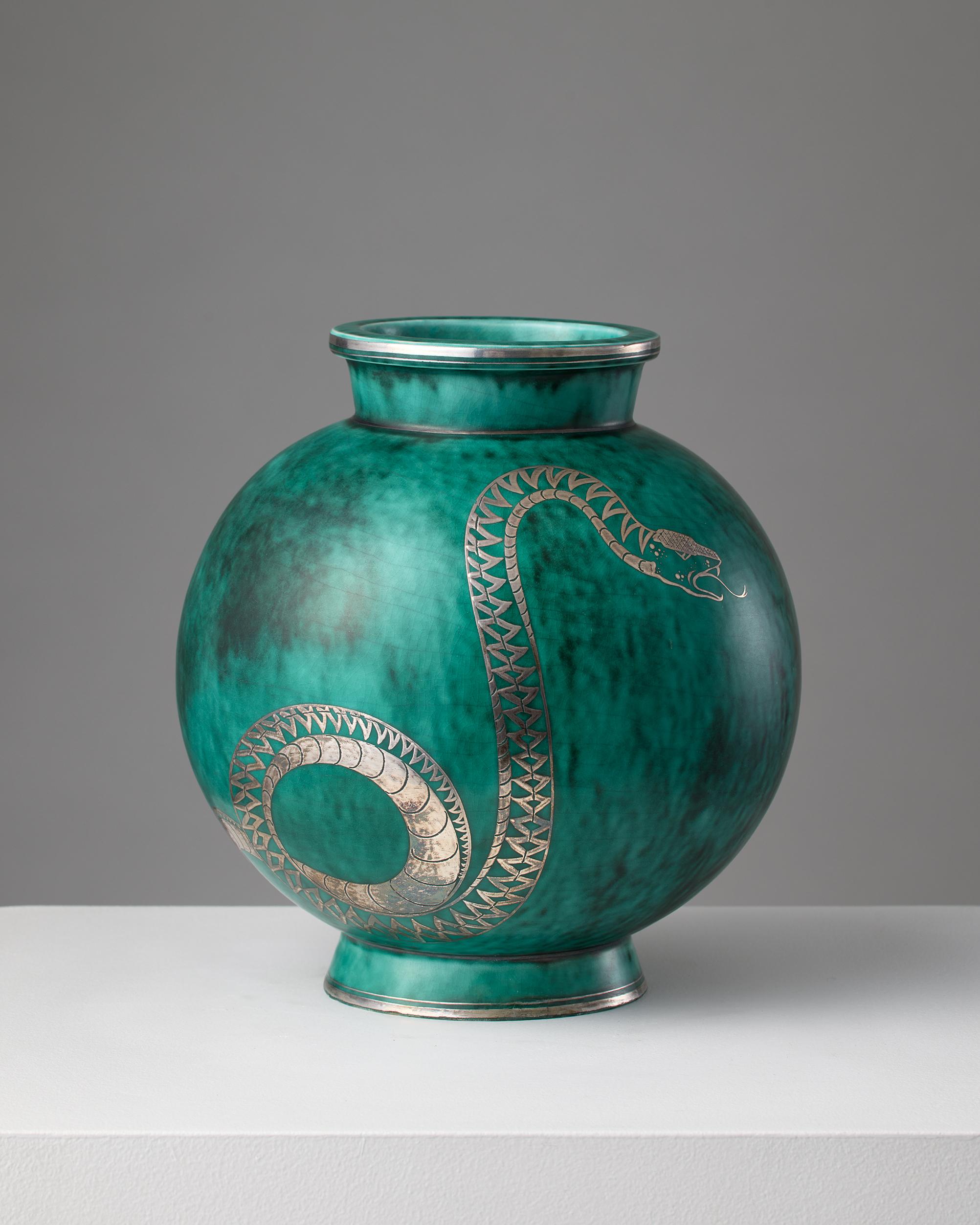 Swedish Vase ‘Argenta’ designed by Wilhelm Kåge for Gustavsberg, Sweden 1930s