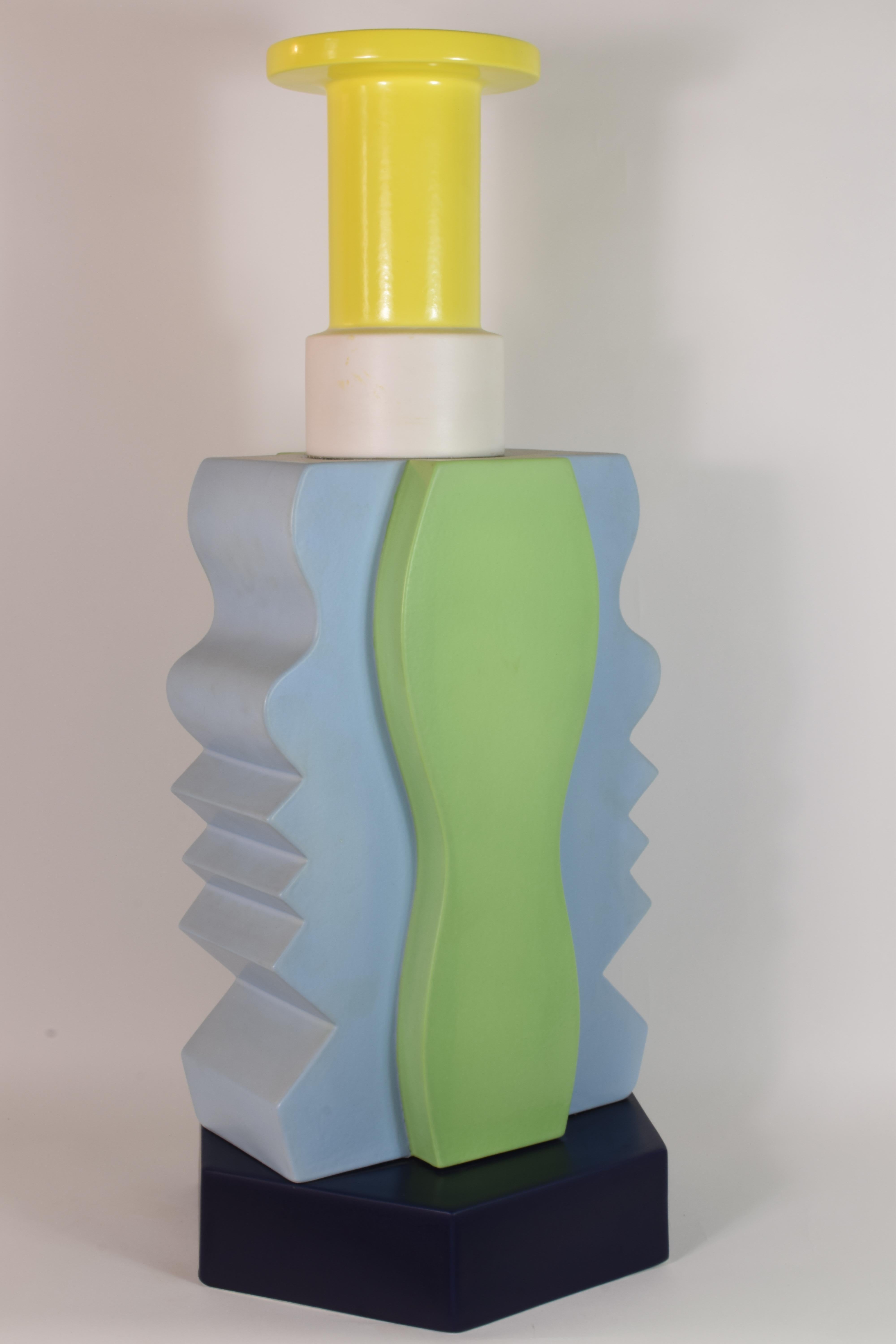 Moderne Vase d'art. « 6000 », design Ettore Sottsass, production Bitossi, Italie 1991 en vente
