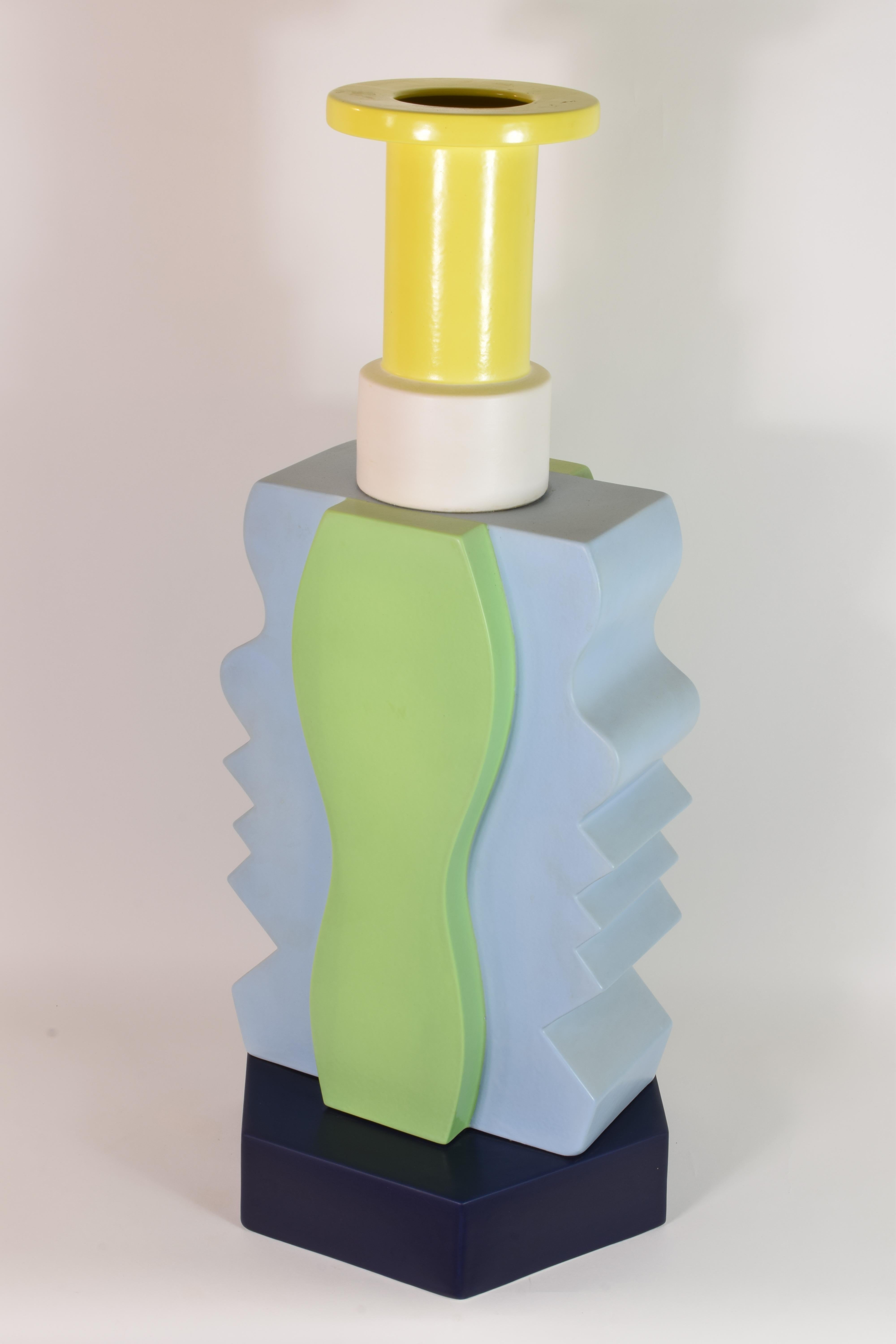 Vase d'art. « 6000 », design Ettore Sottsass, production Bitossi, Italie 1991 en vente 1