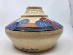 Vase Art Deco Simone Larrieu aus Céramique émaillée Frankreich 1930