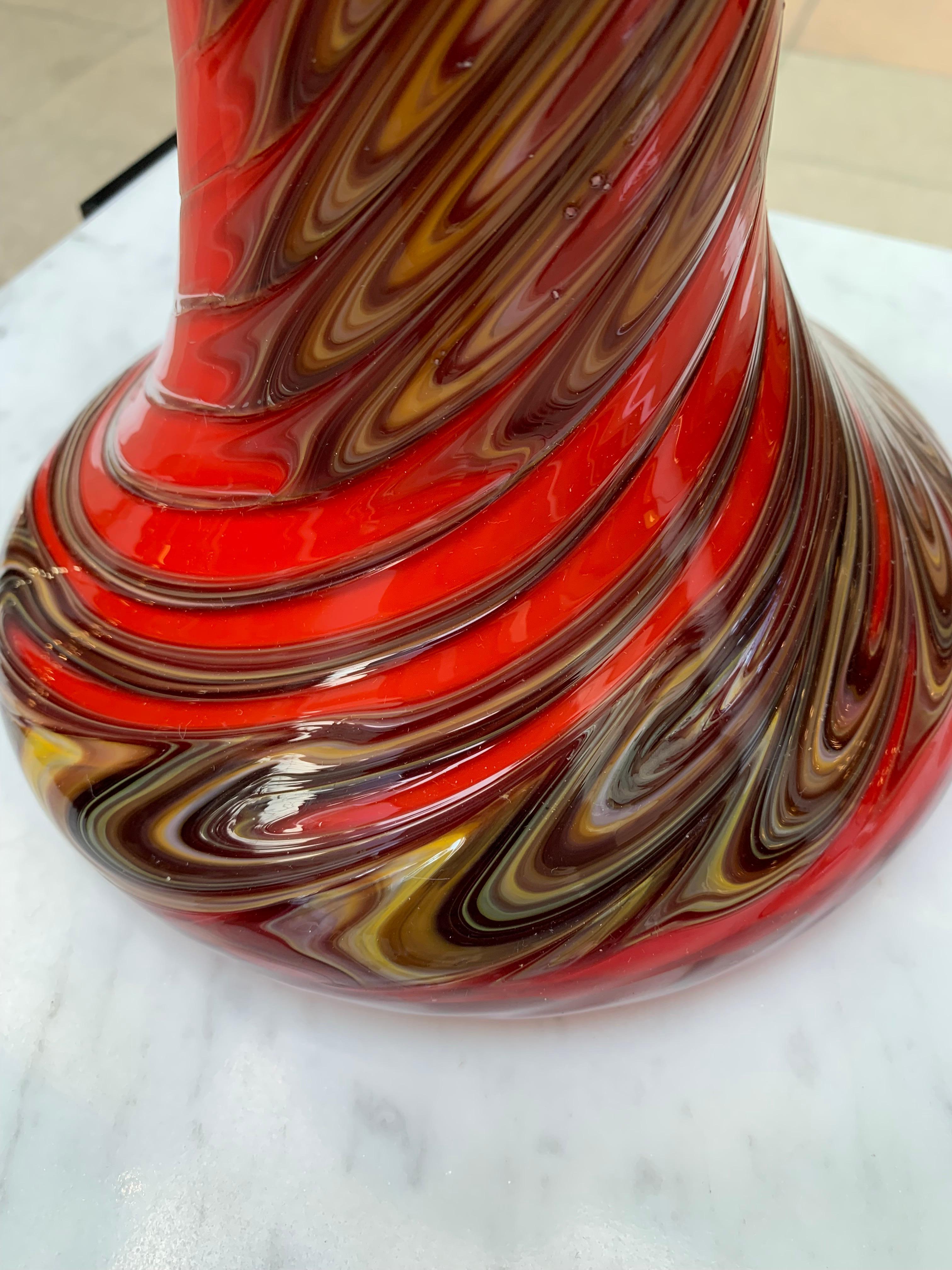 Mid-20th Century Vase « arum » en verre de Murano For Sale