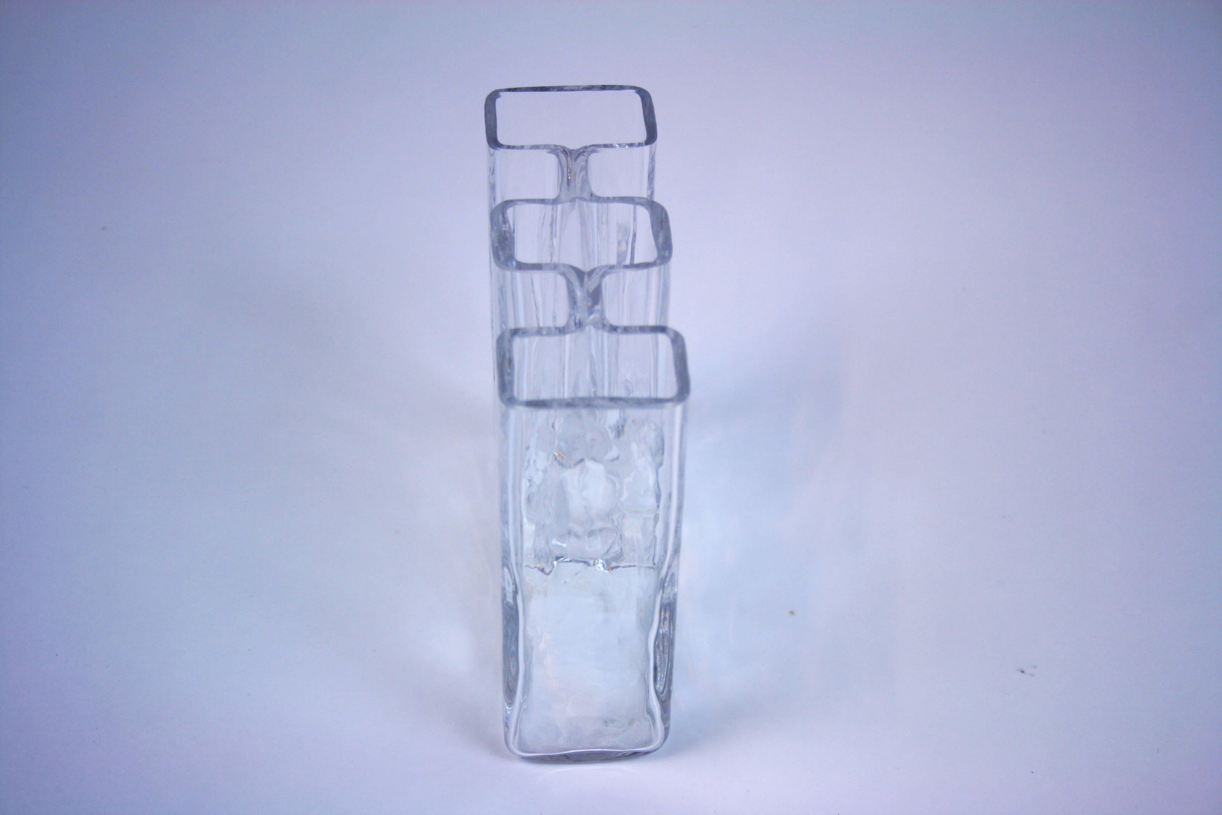 Vase Attributed to Riedel Austria 1970s Glass Design For Sale 2