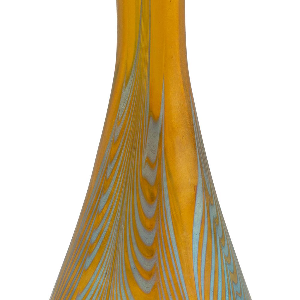 Vase Austrian Jugendstil Loetz Mouth-Blown Glass circa 1901 Blue Yellow For Sale 4