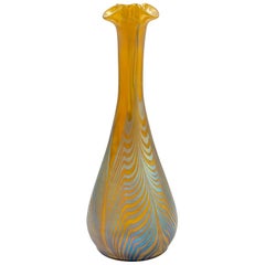 Vase Austrian Jugendstil Loetz Mouth-Blown Glass circa 1901 Blue Yellow