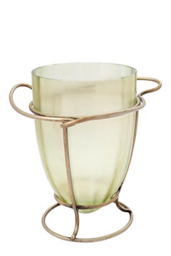 Vase Austrian Jugendstil Loetz Mouth-Blown Glass Metal Mounting, circa 1902