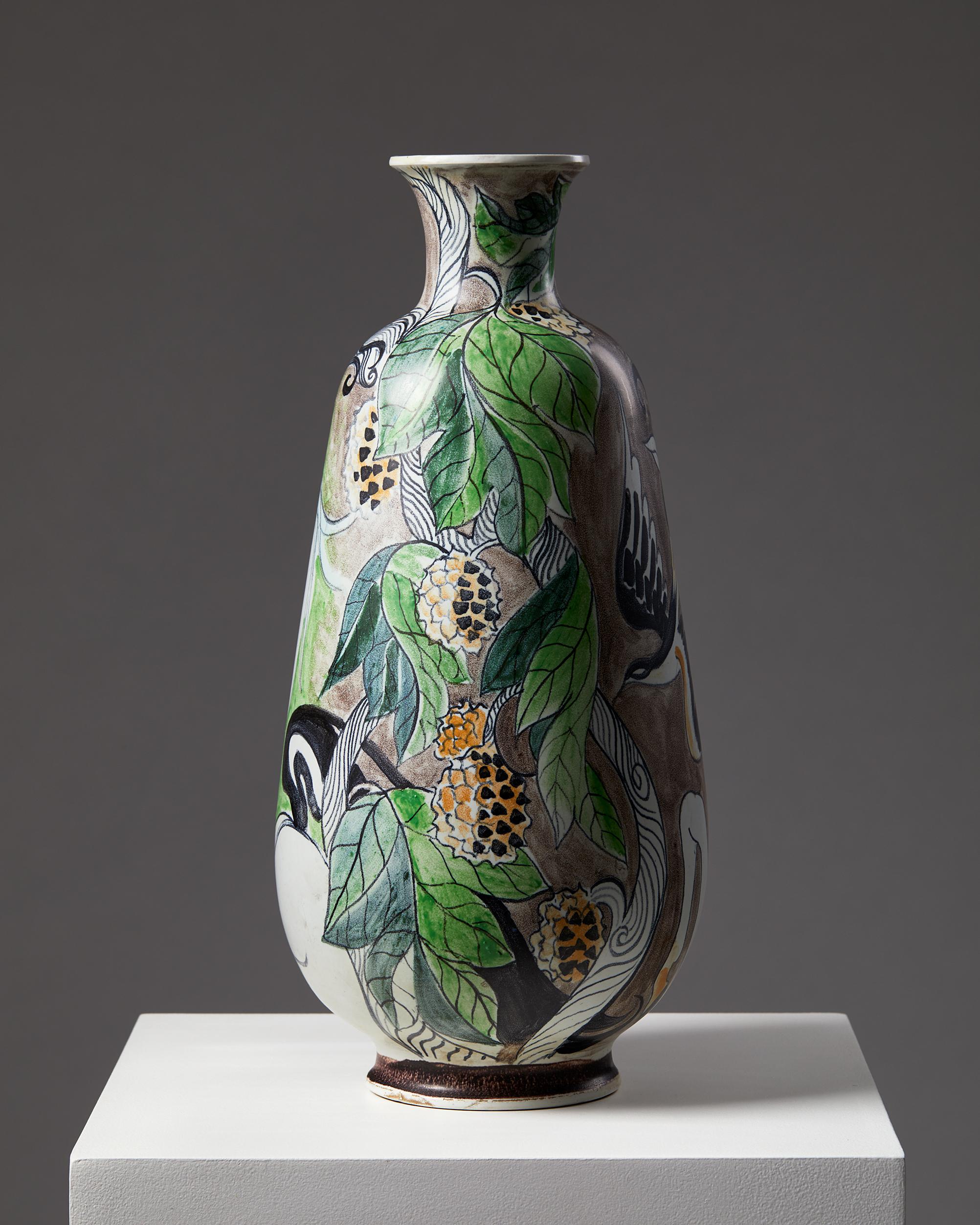 Vase “Autumn” Designed by Carl-Harry Stålhane for Rörstrand, Sweden, 1944 In Good Condition In Stockholm, SE