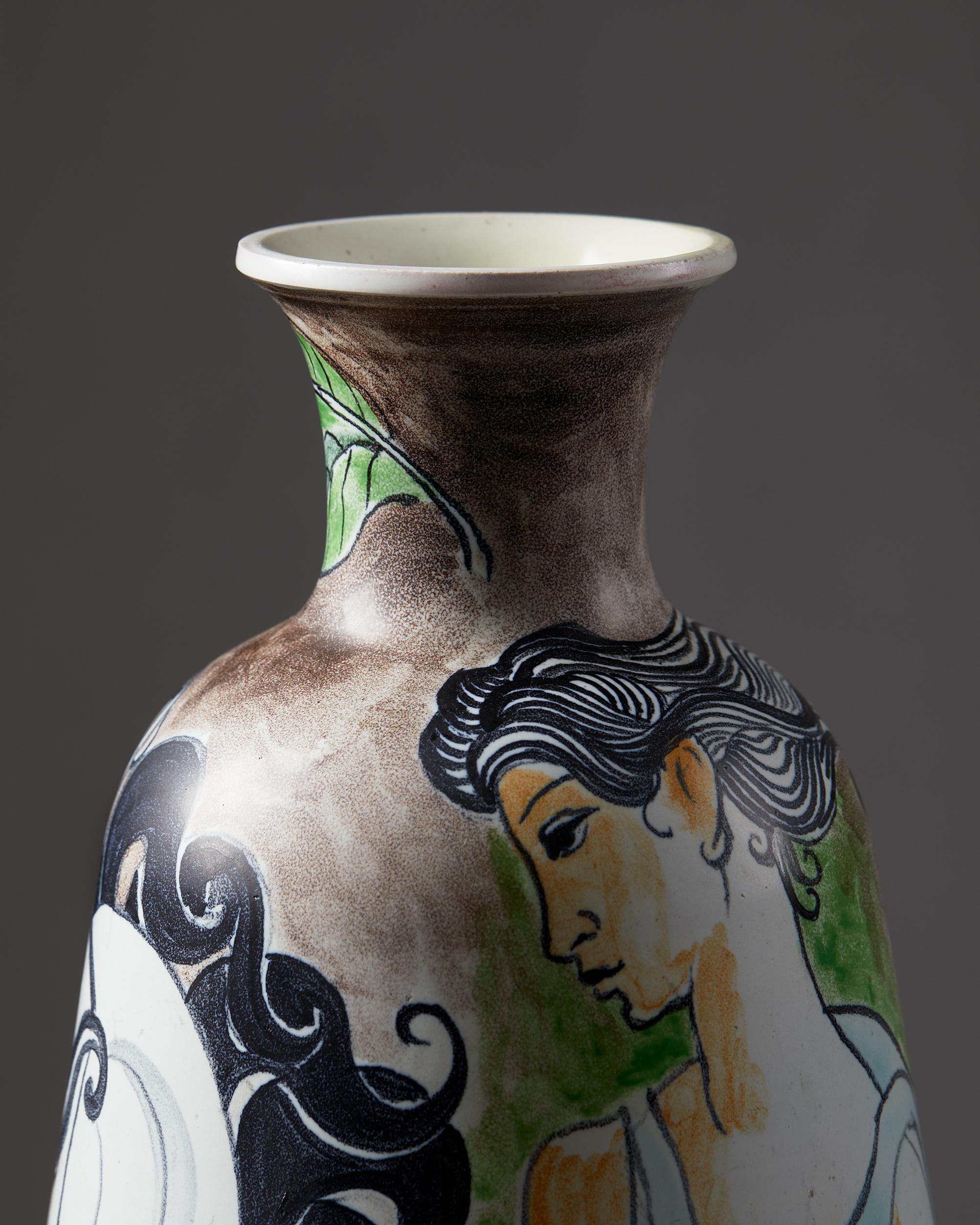 Stoneware Vase “Autumn” Designed by Carl-Harry Stålhane for Rörstrand, Sweden, 1944