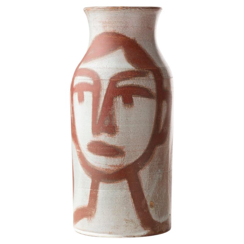 Jarrón de los rostros de Robert Picault en venta