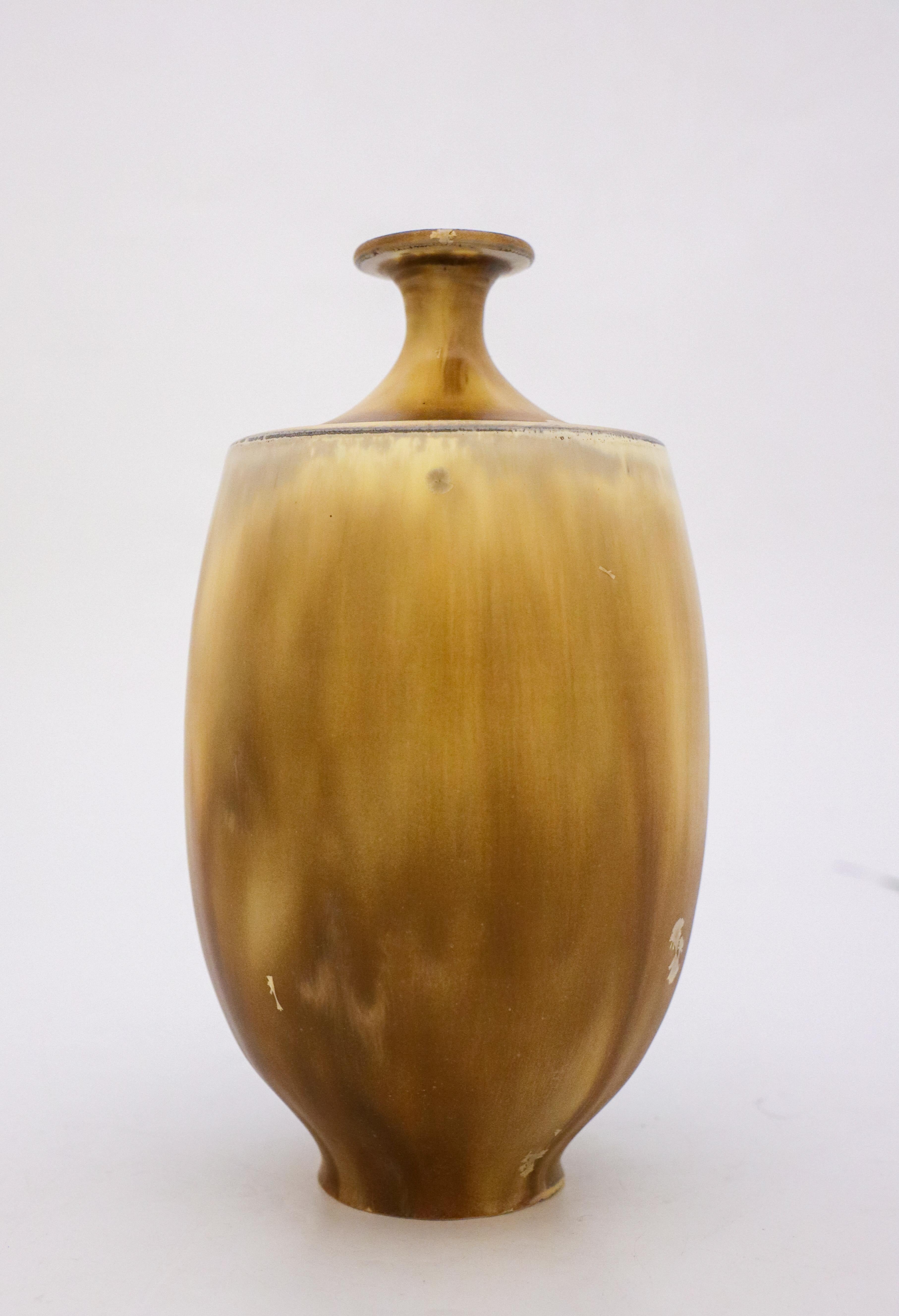 Glazed Vase Beige / Brown Crystalline Glaze Isak Isaksson Contemporary Sweden Ceramic