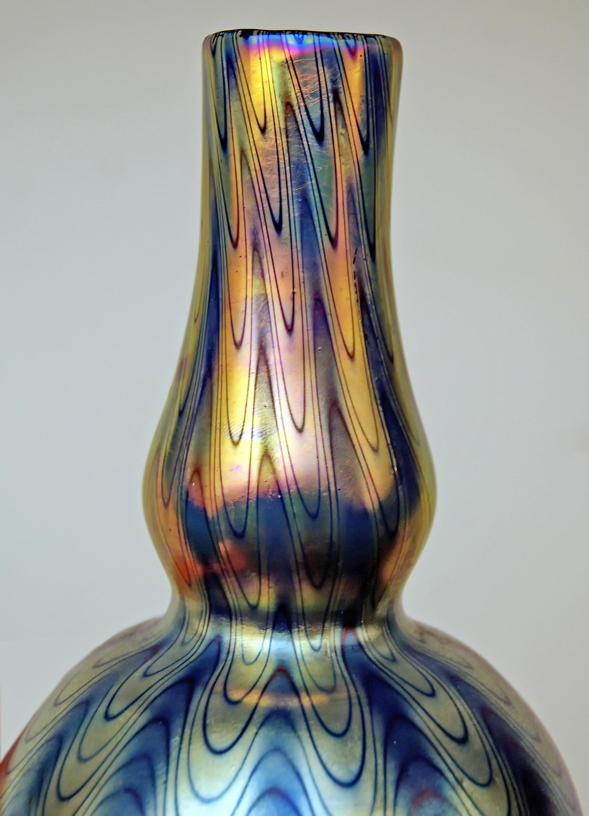 Glass Vase Bellied Loetz Widow Klostermuehle Bohemia Art Nouveau PG 6893, circa 1899