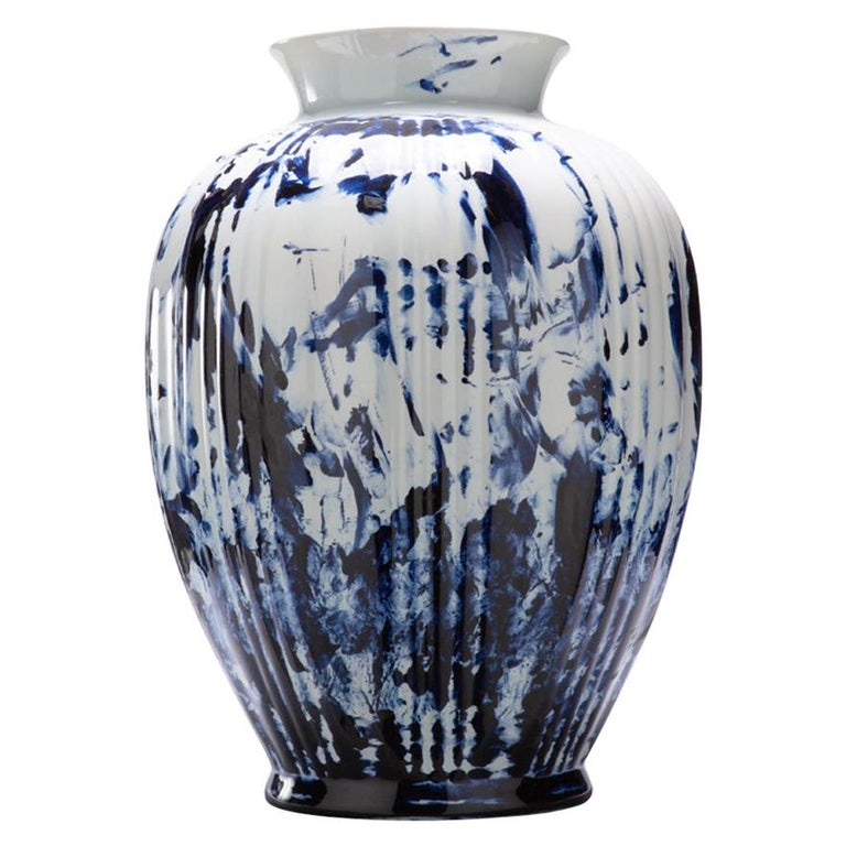Vase Big, by Marcel Wanders, Delft Blue Hand-Painted, 2006, Unique #100039/1 For Sale