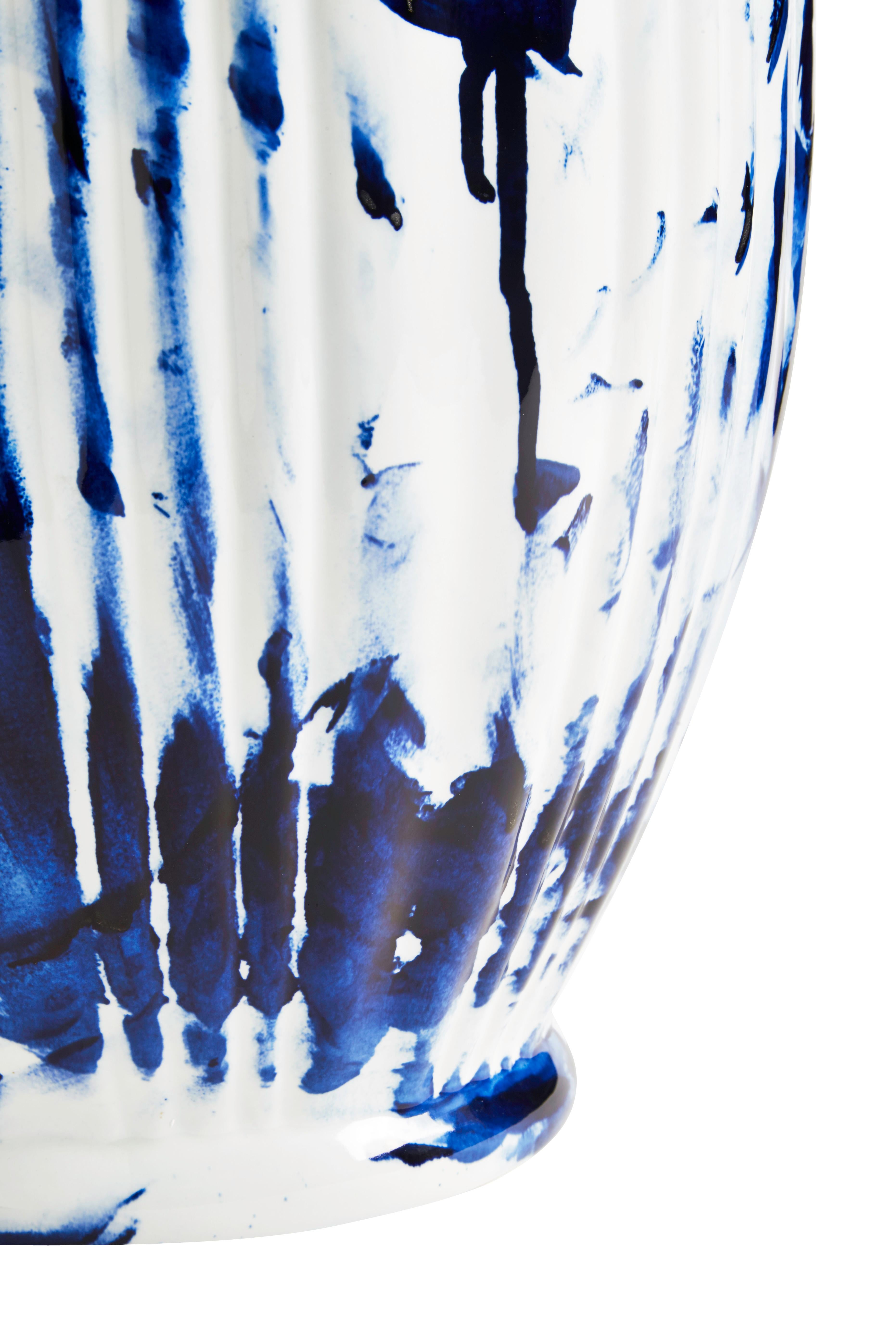 Dutch Vase Big, by Marcel Wanders, Delft Blue Hand-Painted, 2006, Unique #100039/6 For Sale