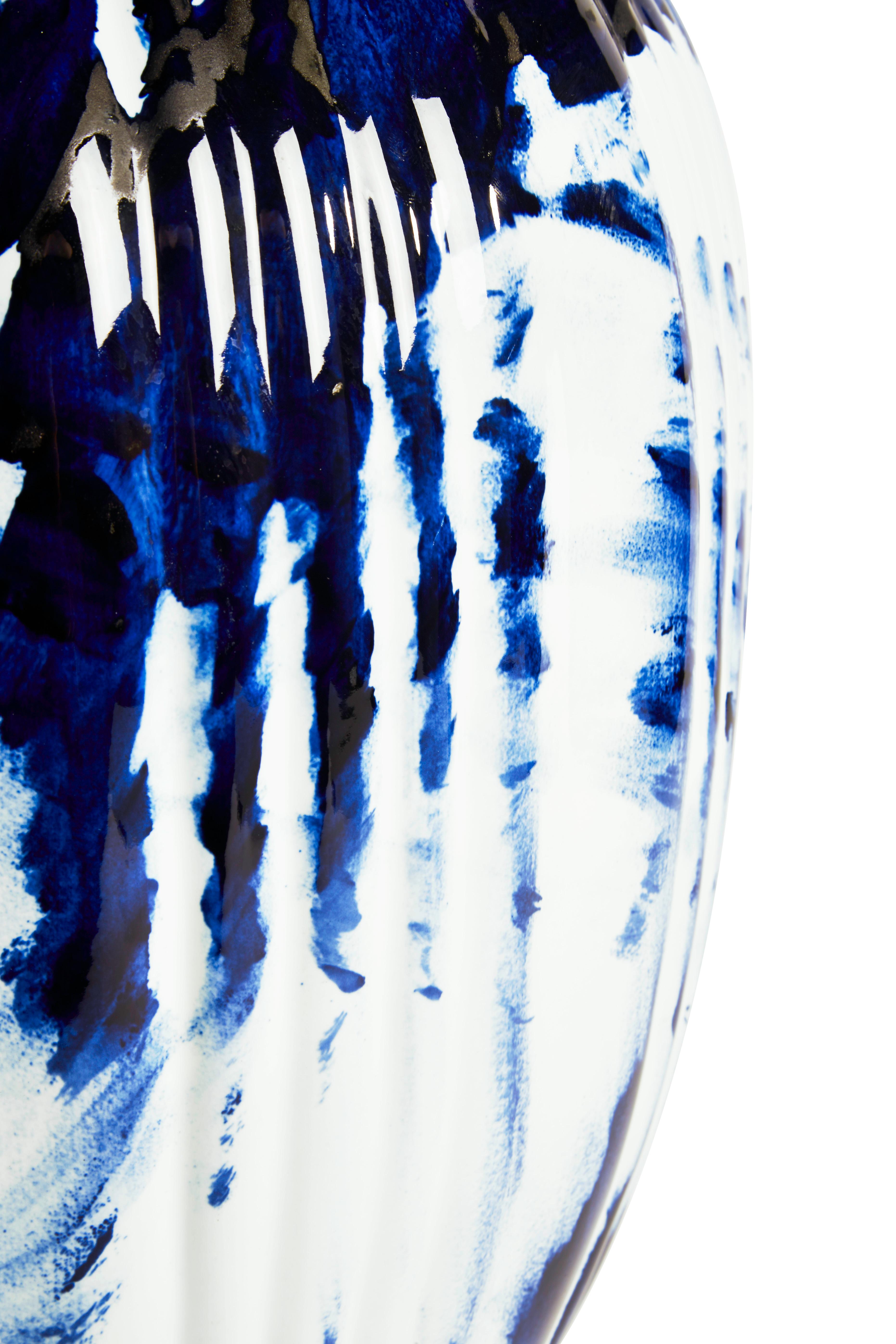 Glazed Vase Big, by Marcel Wanders, Delft Blue Hand-Painted, 2006, Unique #100039/6 For Sale