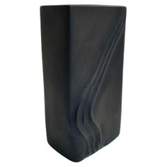 Vase aus schwarzem Rosenthal Studio Line Porzellan Op-Art-Vase Martin Freyer Design