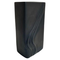 Vase Noir Rosenthal Line Studio Vase en porcelaine Op-Art Martin Freyer Design