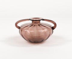 Vase Blown Glass with Handles Vittorio Zecchin Style, Italy 1940s