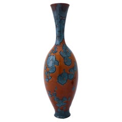 Vase Blue & Brown Crystalline Glaze Isak Isaksson Contemporary Sweden Ceramic