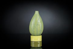 Vase Bouteille Fougère Grande avec Base:: en Porcelaine de Gres:: Italie