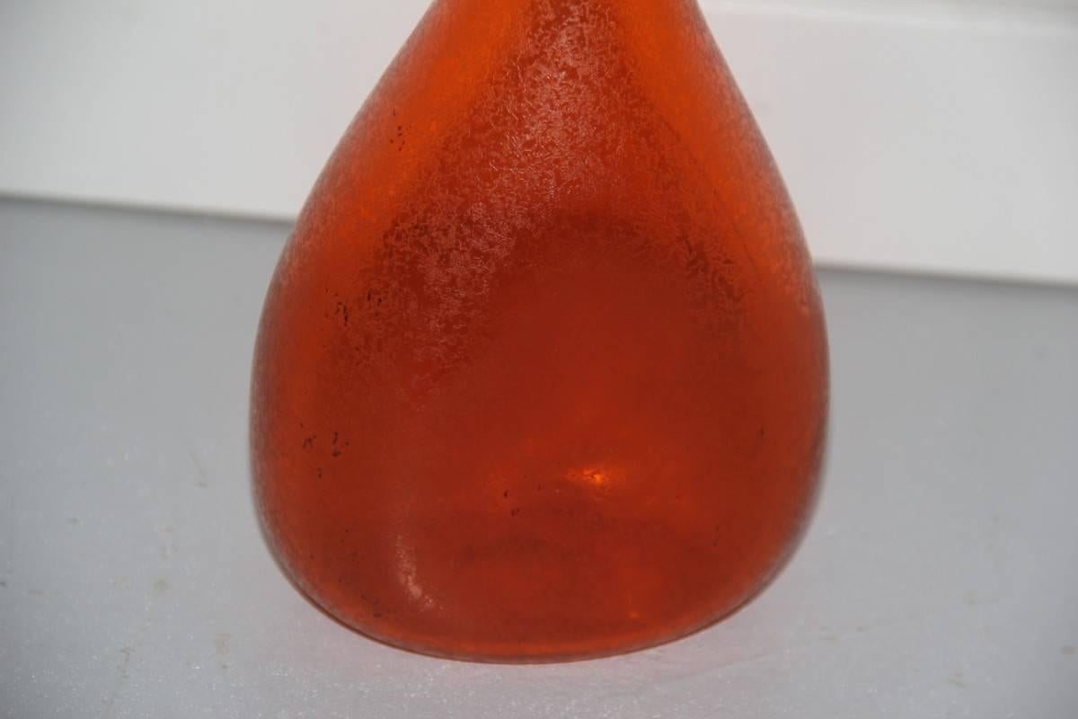 Vase Bottle Flavio Poli for Seguso Design 1960s Murano Art Glass Corroso Model In Excellent Condition For Sale In Palermo, Sicily