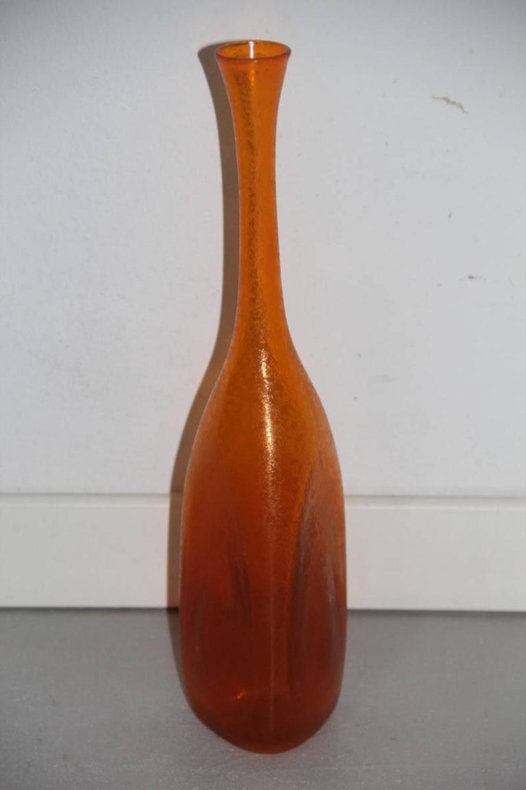 Vase Bottle by Flavio Poli for Seguso, Design 1960s Murano Art Glass In Excellent Condition For Sale In Palermo, Sicily