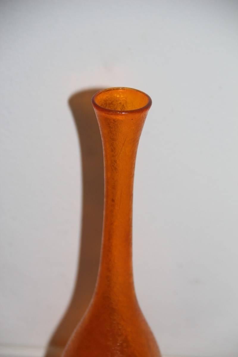 Mid-20th Century Vase Bottle by Flavio Poli for Seguso, Design 1960s Murano Art Glass For Sale