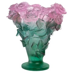 Vase "Bouquet De Fleurs" by Daum Signed Nancy 2011