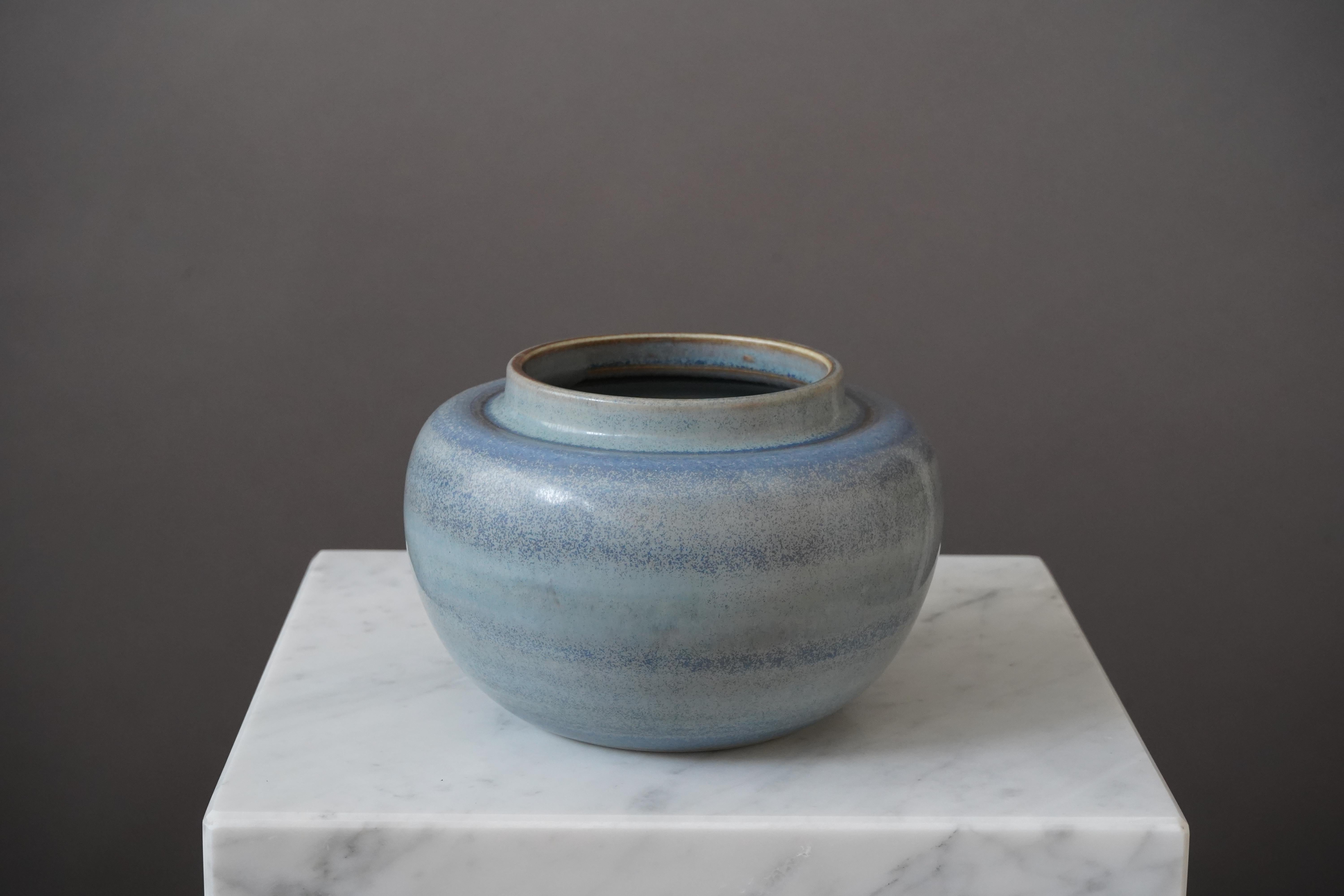 Turned Vase / Bowl by Gertrud Lönegren, Rörstrand, Sweden, 1930s For Sale