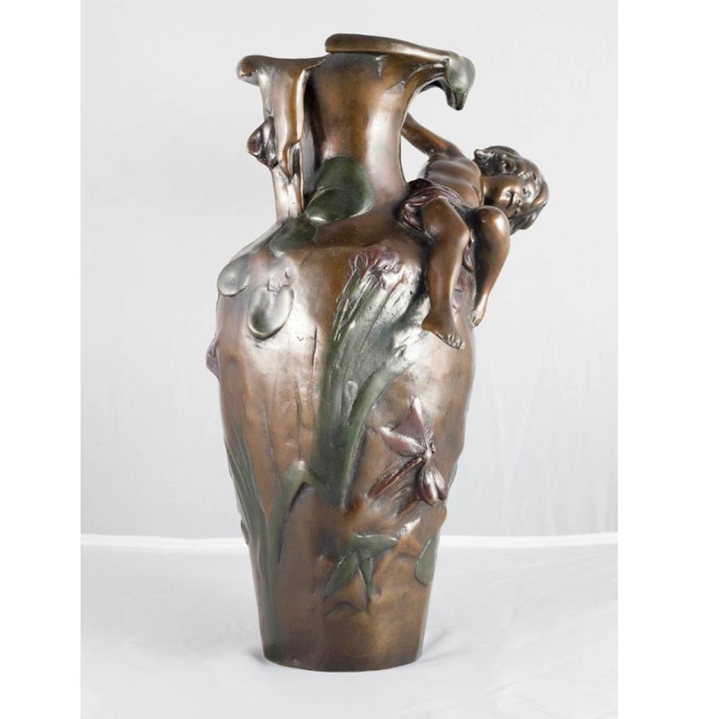 French Vase Bronze Art Nouveau For Sale
