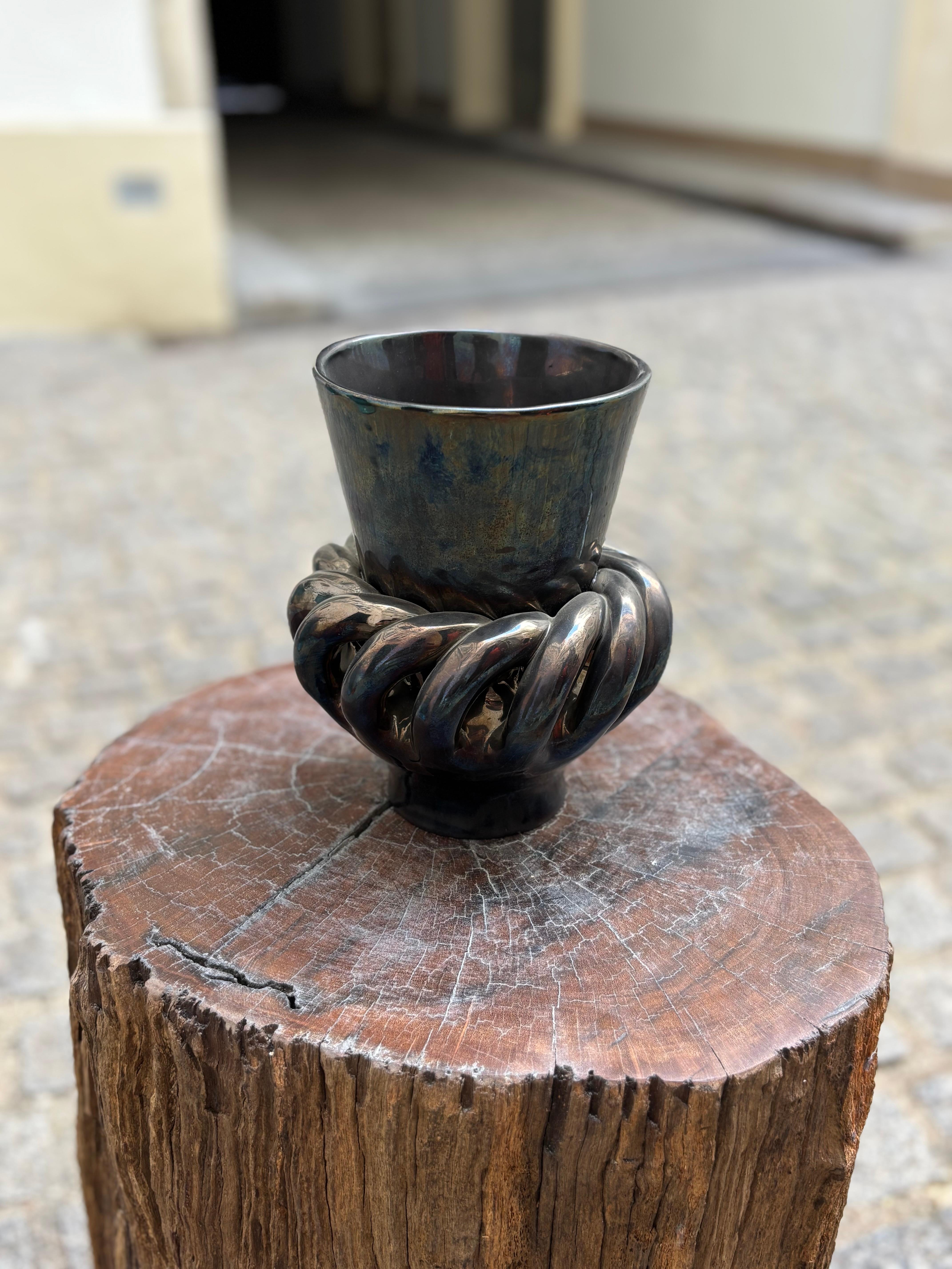 Glazed Vase by André Baud For Sale