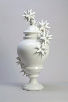 Large White Ceramic vase by Andrea Salvatori 21st Century Contemporary