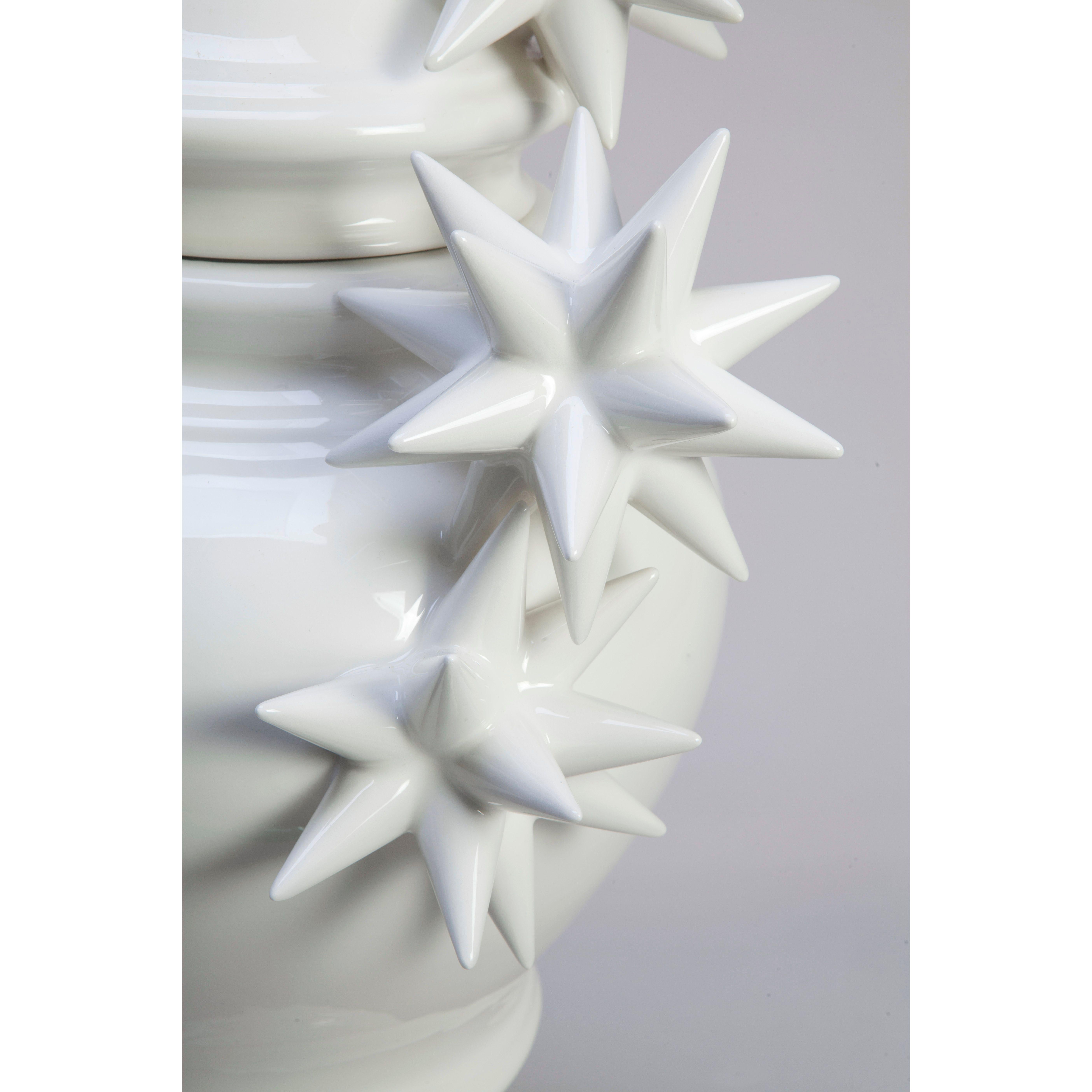 Italian Large White Ceramic vase by Andrea Salvatori 21st Century Contemporary For Sale