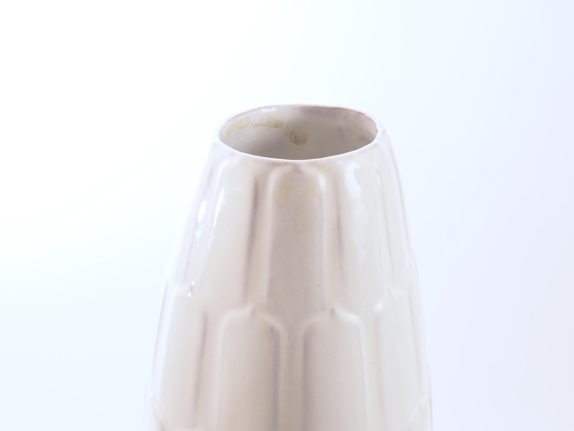 Mid-20th Century Off white Floor Vase by Anna-Lisa Thomson for Upsala-Ekeby, Sweden. 1940's. For Sale