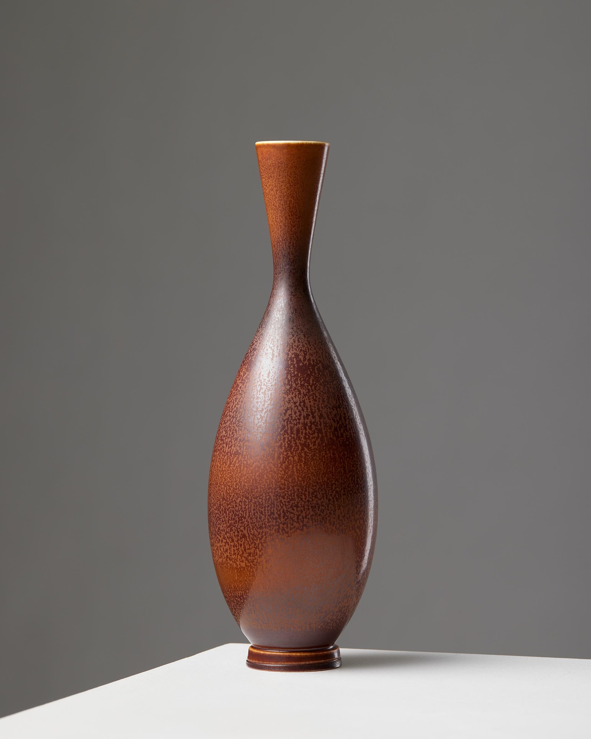 Mid-Century Modern Vase by Berndt Friberg fro Gustavsberg, Sweden, 1965 For Sale