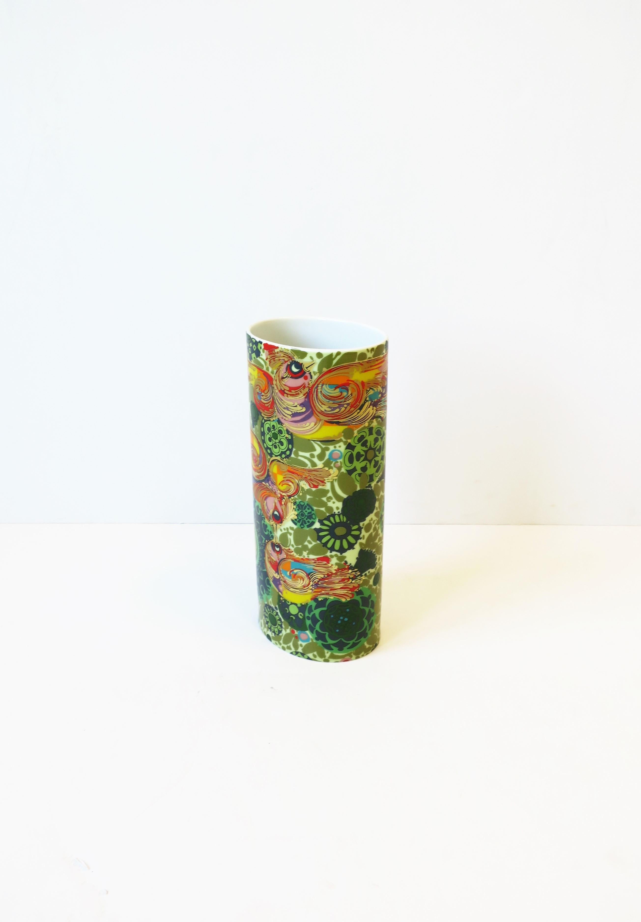 Rosenthal Studio-Line Vase by Danish Designer Bjorn Wiinblad with Bird Design 2