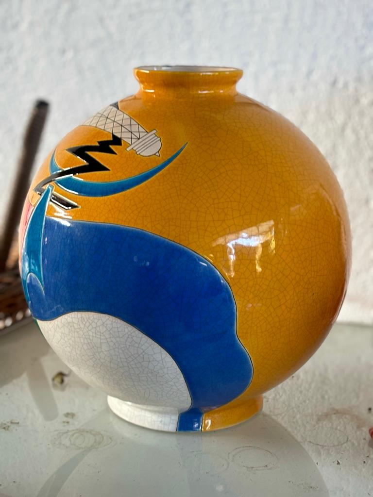 Francese vaso di Danitto Curetti per la fabbrica di Longwy in vendita