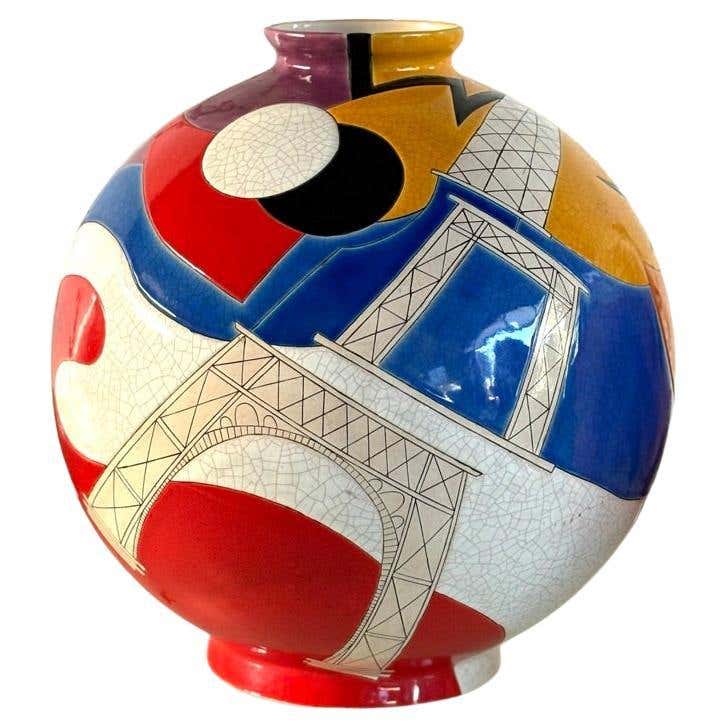 INFINIMENT OBJET | Vase boule émaux cloisonnés de Longwy INFINIMENT OBJET | Vase boule émaux cloisonnés de Longwy