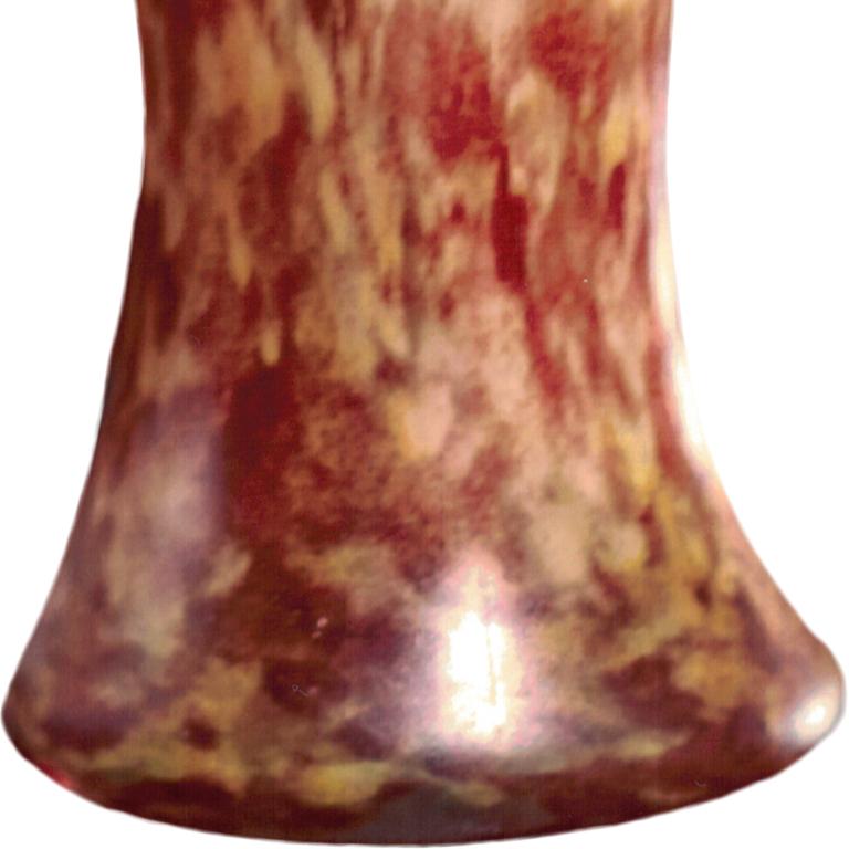 Etched and enameled glass vase, France, circa 1905. etched signature to side: Daum Nancy with the cross of Lorraine. Provenance: Private collection