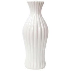 Vase by Ewald Dahlskog:: Mid-Century Scandinavian:: Tall White Vase:: circa 1940