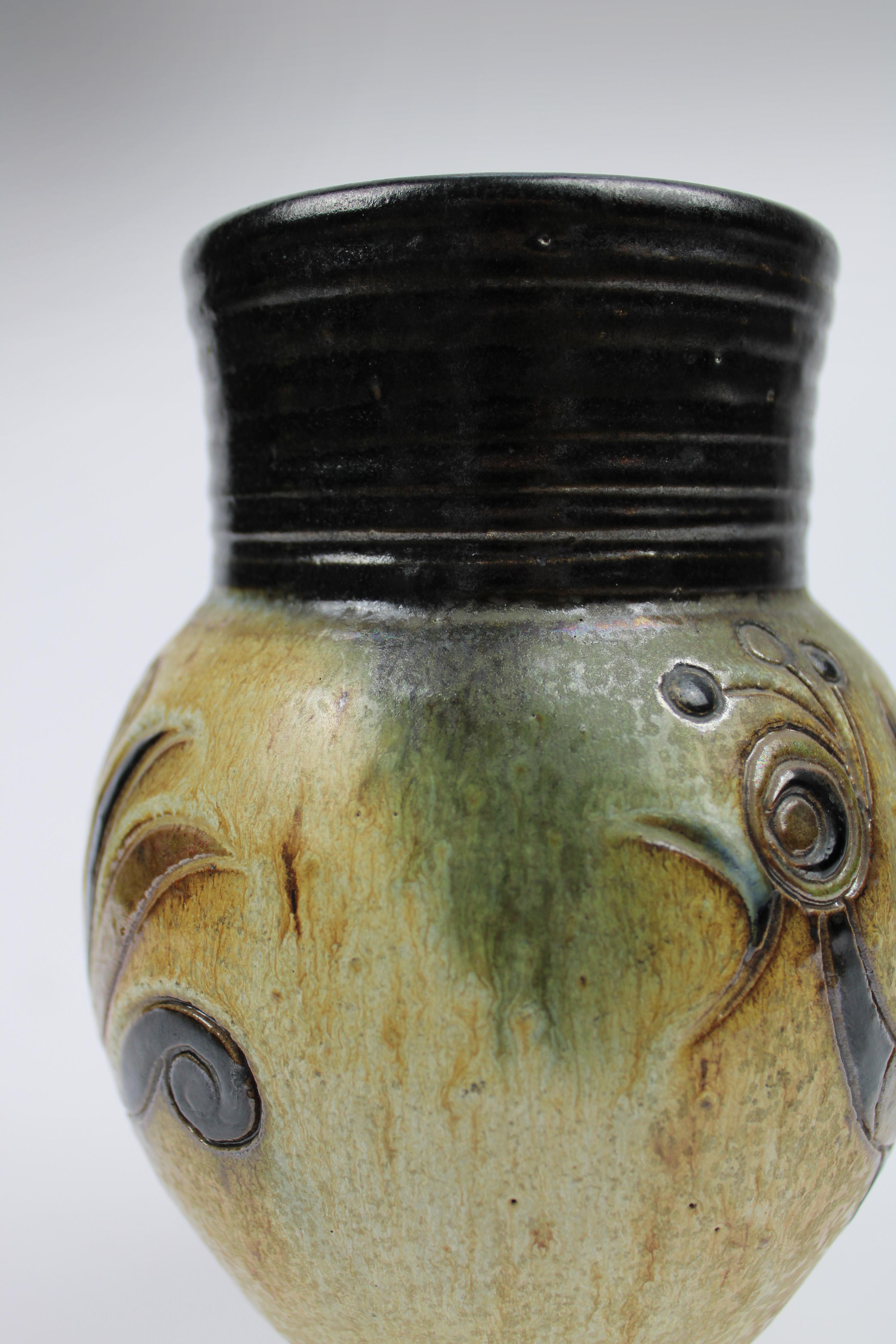 20ième siècle Vase de Guerin Ceramic des années 1950 Art déco France en vente