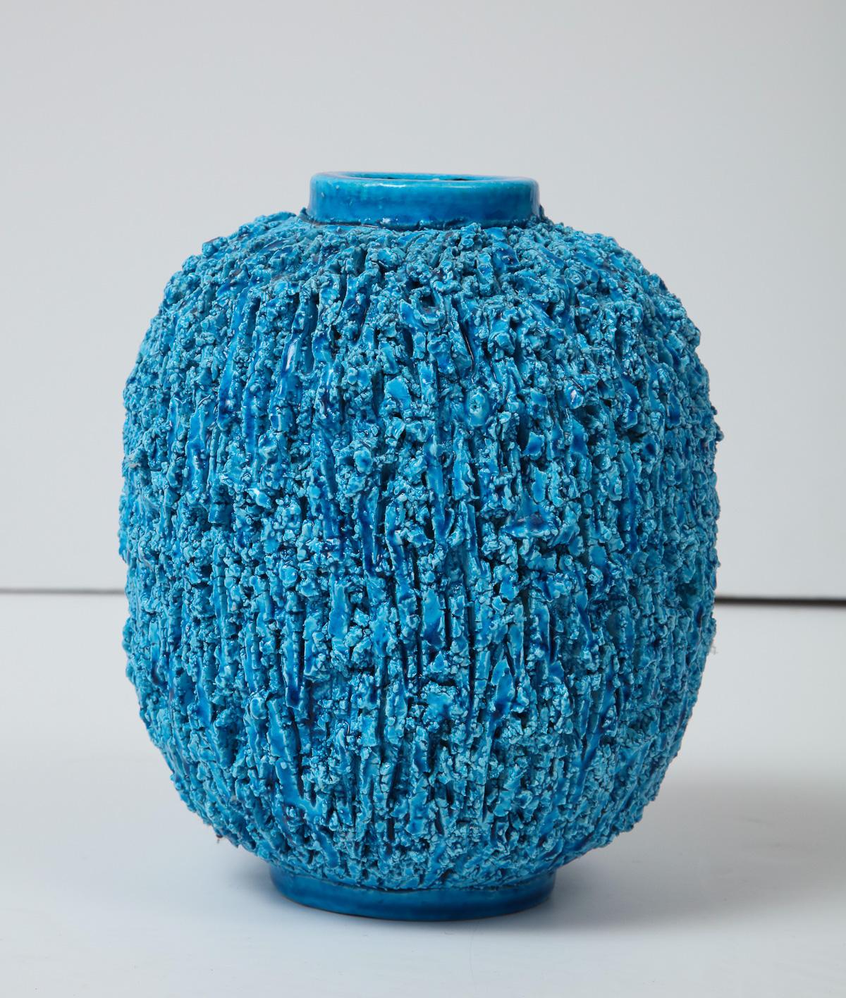 Beautiful turquoise vase by Gunnar Nylund, Gustavsberg, Sweden, circa 1950. The group is called 