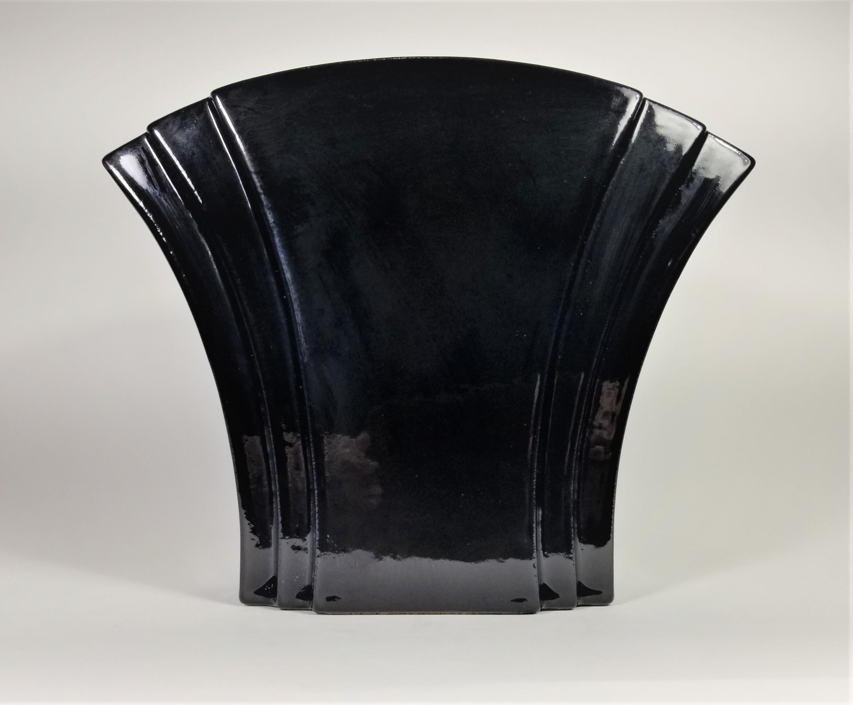 Vase by Hyalyn Glazed Ceramic Art Deco 1970s  For Sale 4