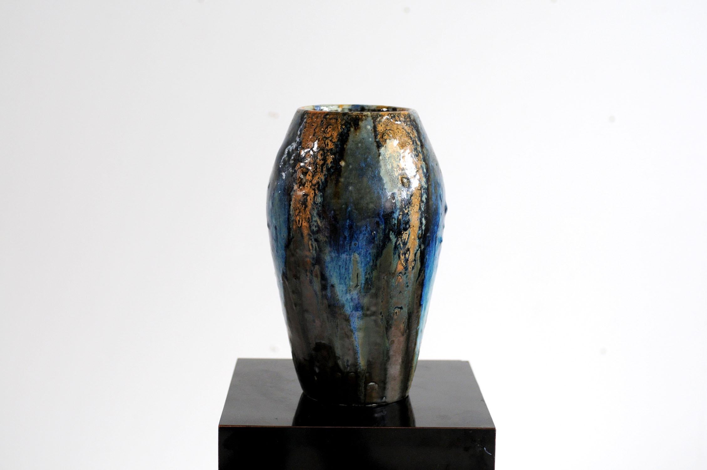 Glazed Vase by Jean Langlade, France, 1898