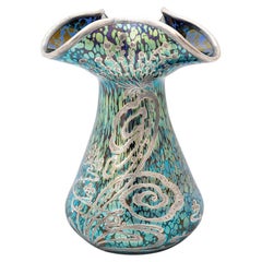 Vase by Johann Loetz Witwe Cobalt Papillon ca. 1900