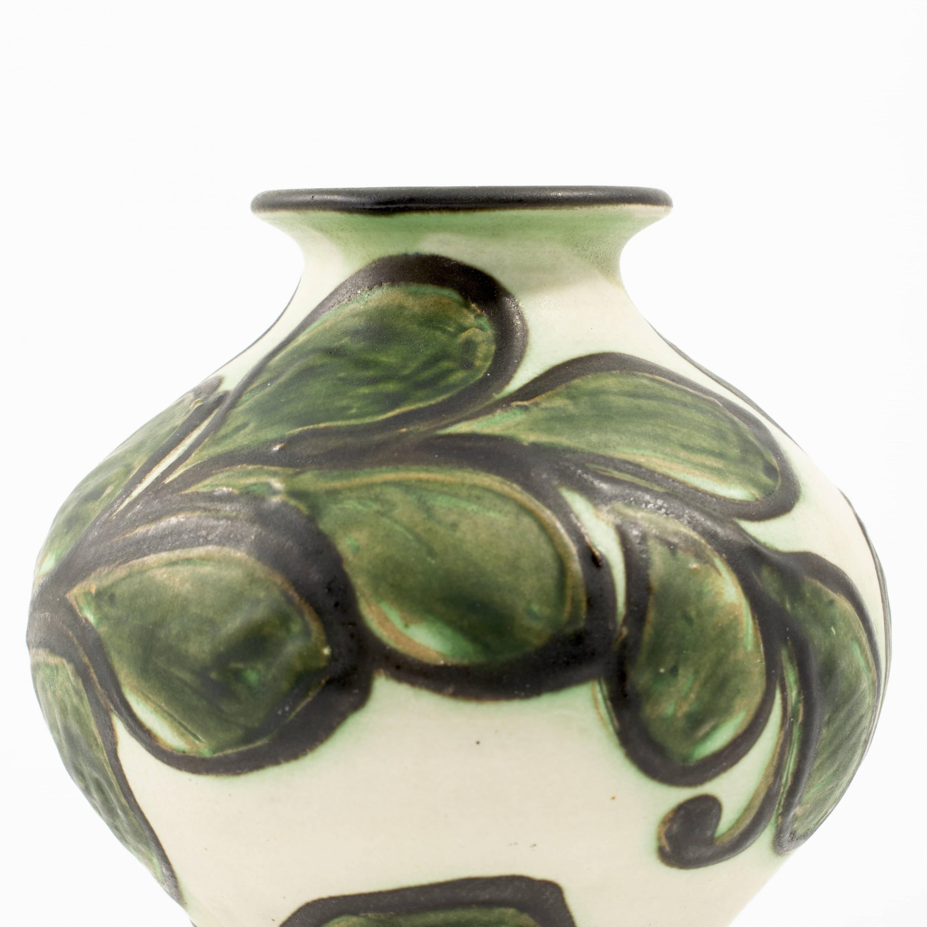 Scandinavian Modern Vase by Kähler Ceramic, Polychrome Glaze