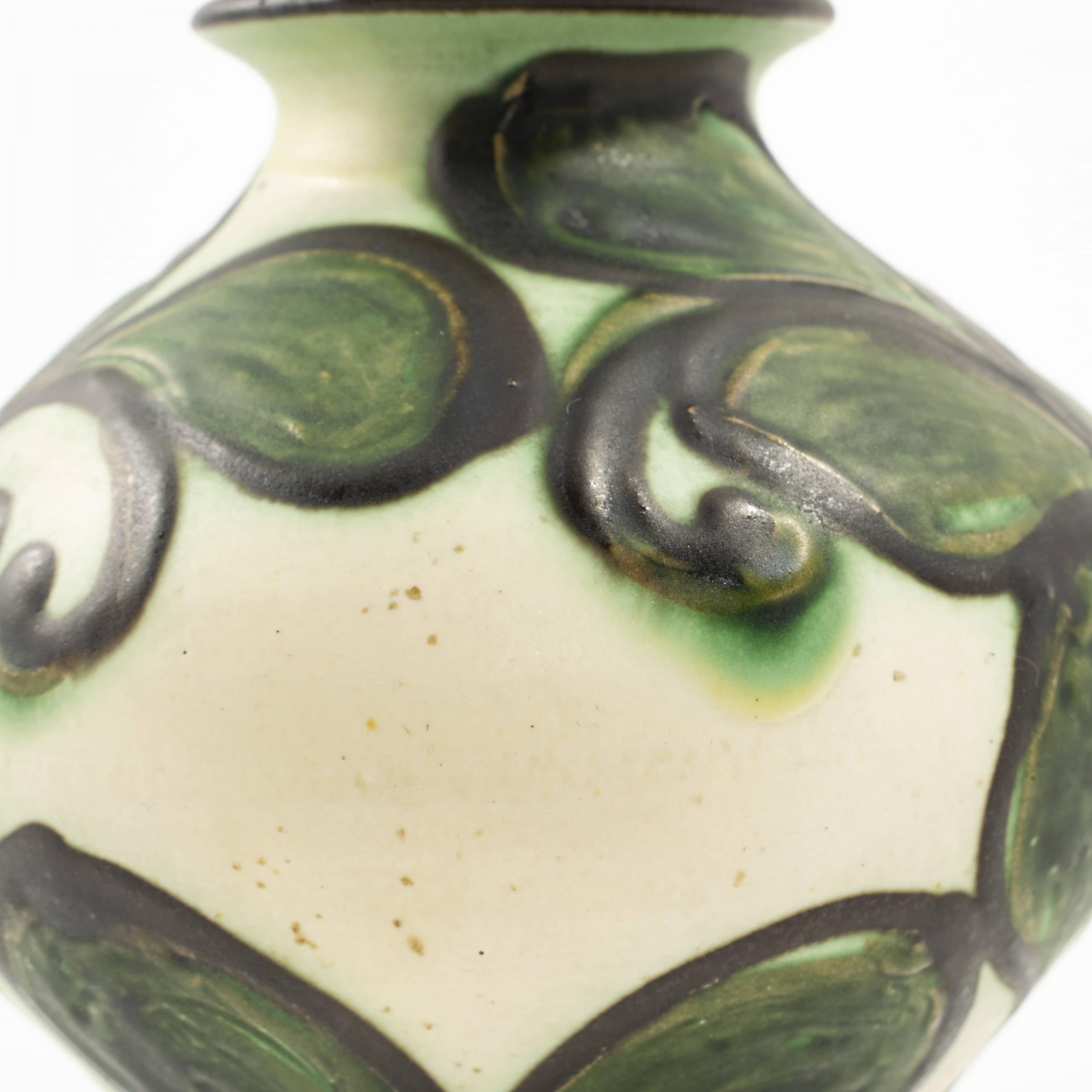 Danish Vase by Kähler Ceramic, Polychrome Glaze