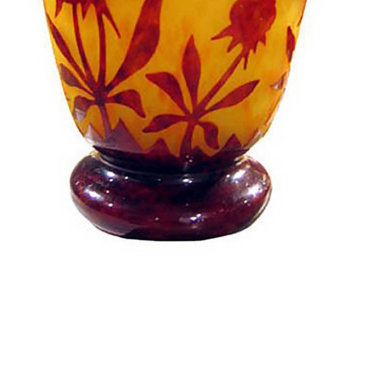 Glass Vase by Le Verre Francais For Sale