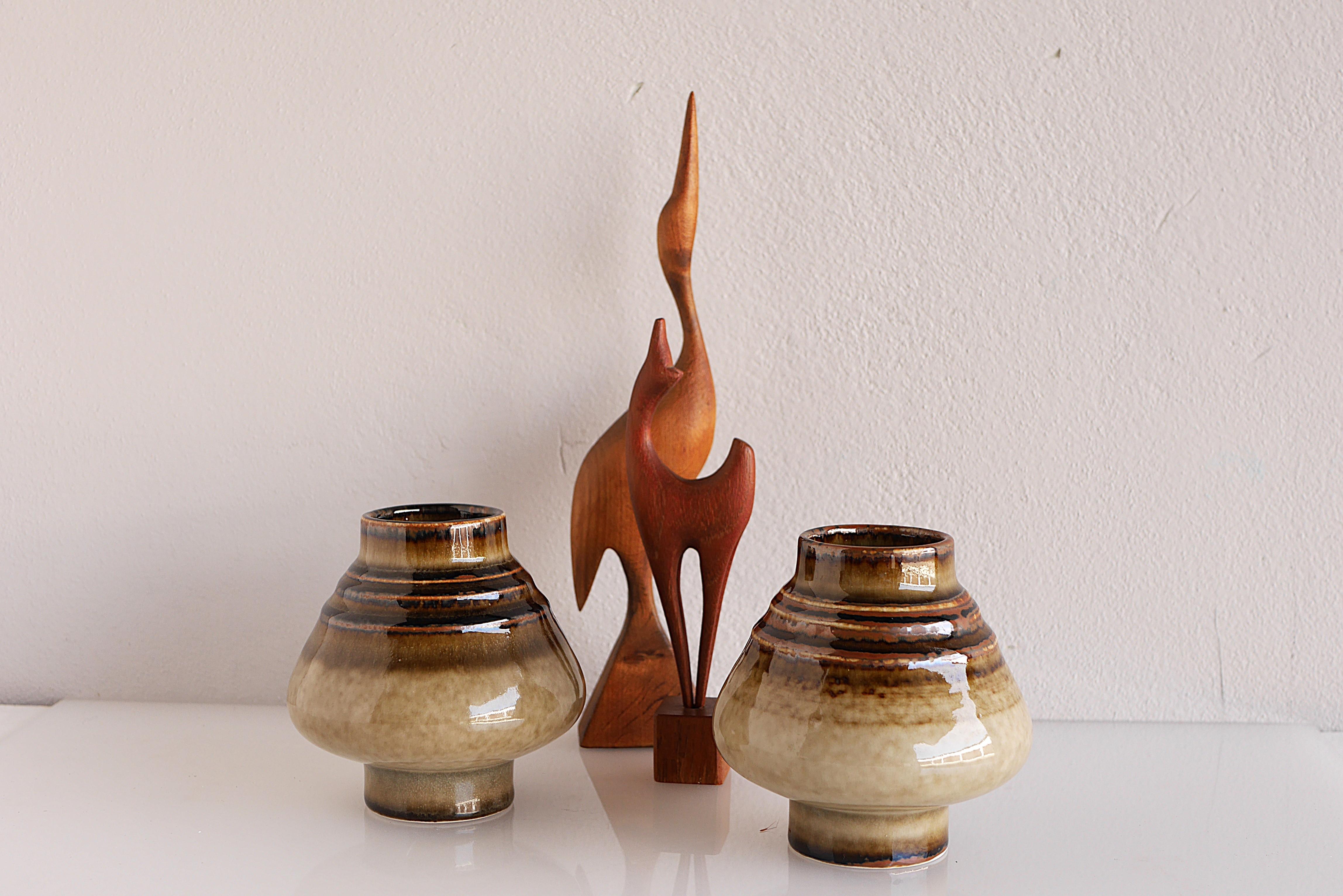 Pair of Vases by Olle Alberius from the 'Bamboo' Series for Rörstrand For Sale 4