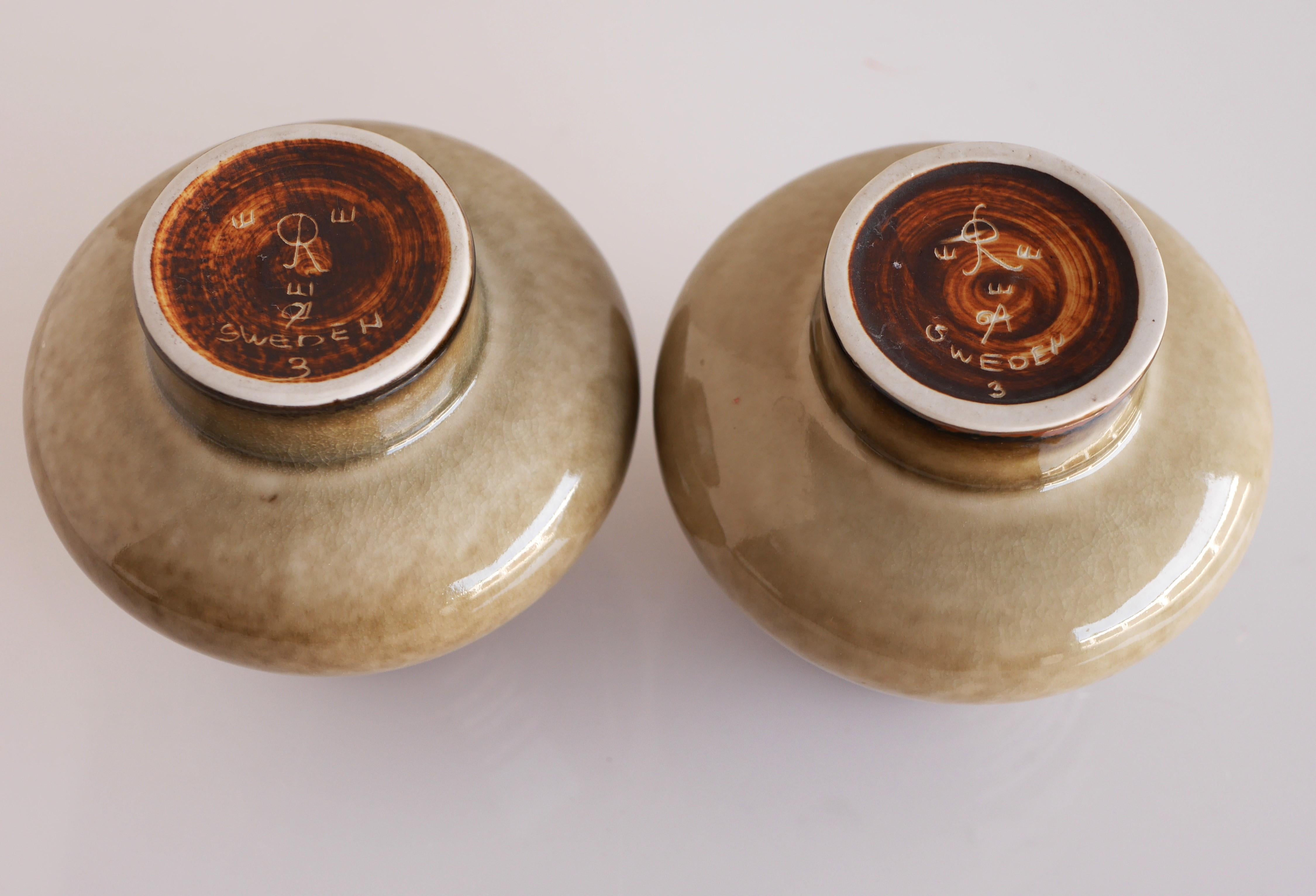 Pair of Vases by Olle Alberius from the 'Bamboo' Series for Rörstrand For Sale 1
