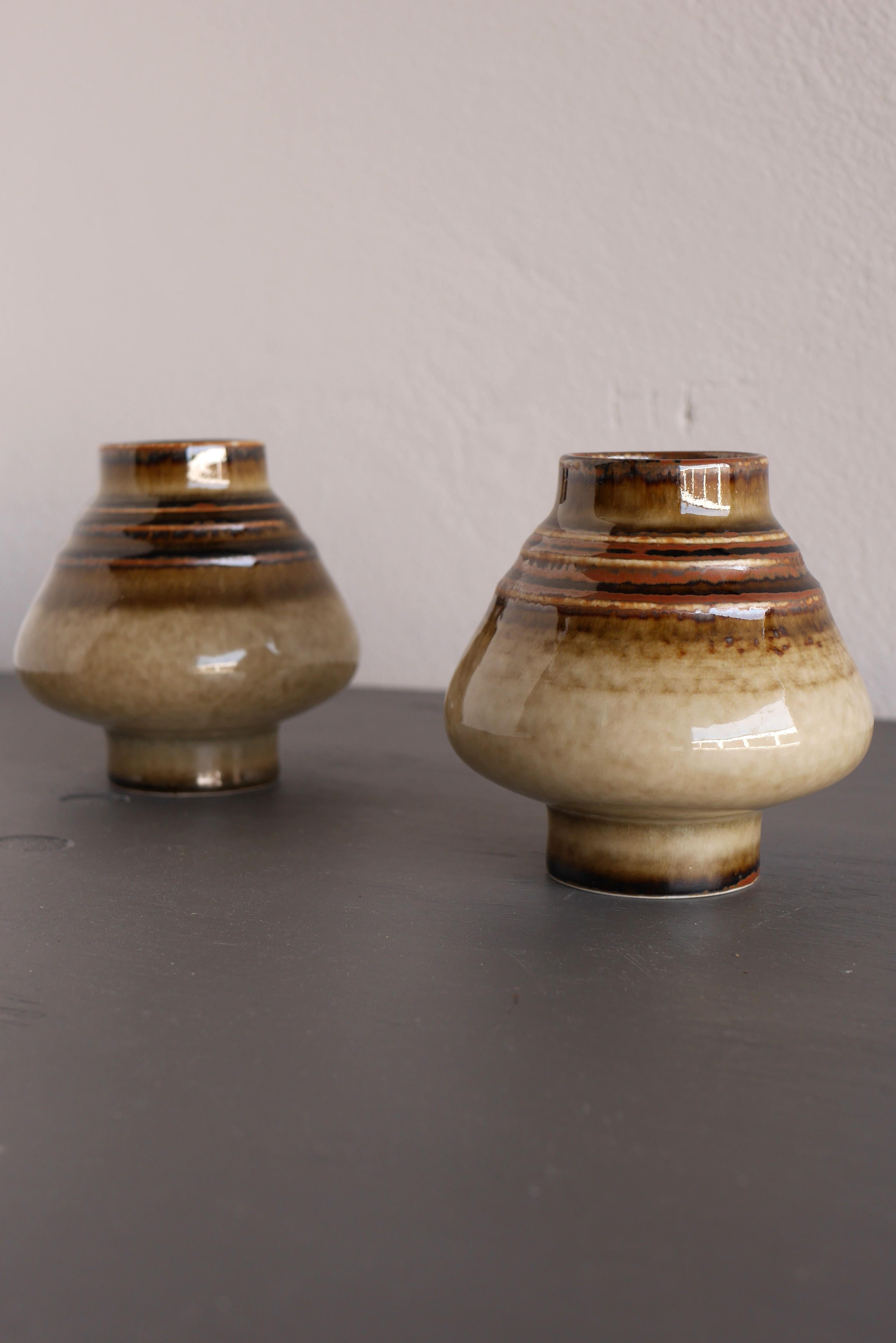 Mid-20th Century Pair of Vases by Olle Alberius from the 'Bamboo' Series for Rörstrand For Sale