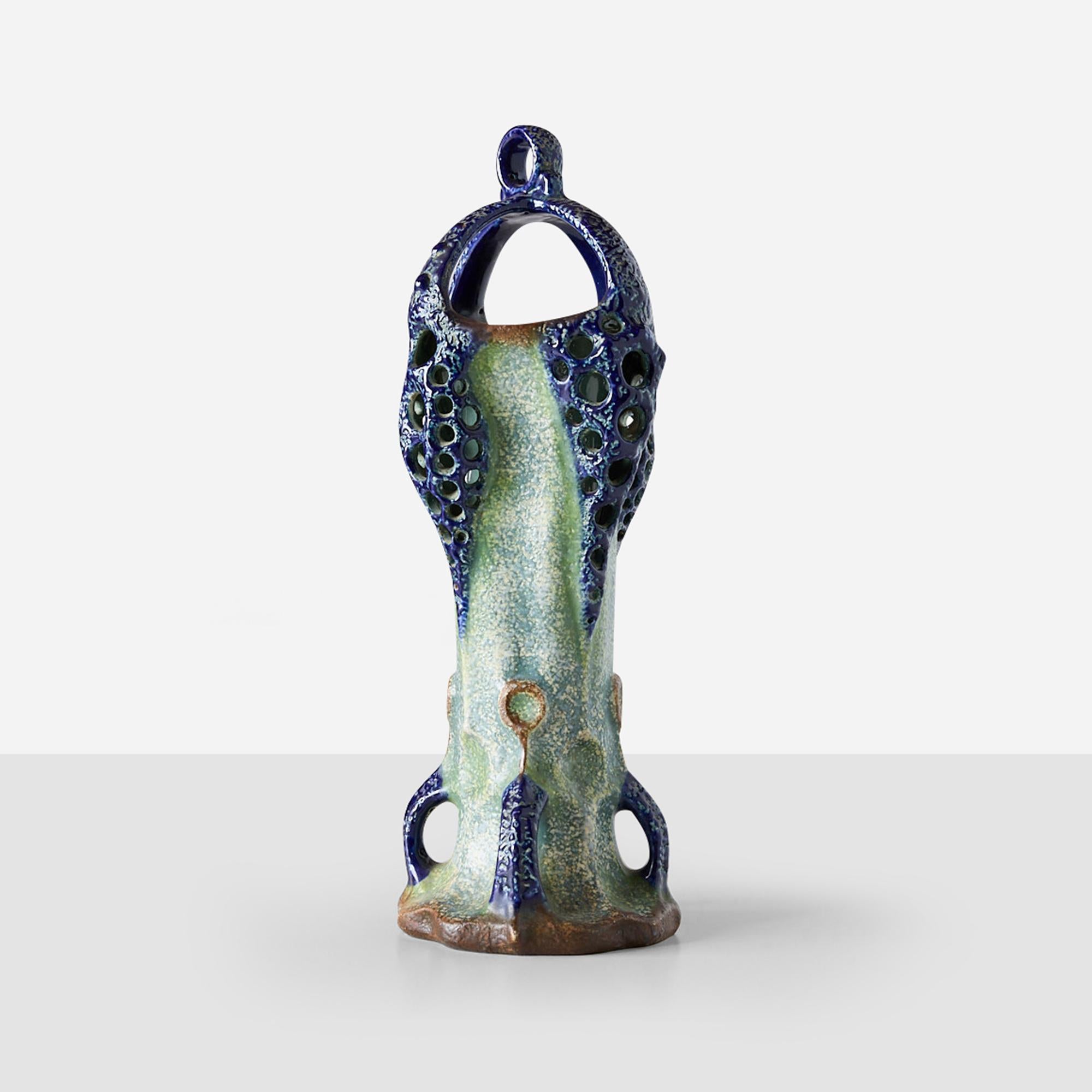 Vaso in porcellana Art Nouveau con la scritta 